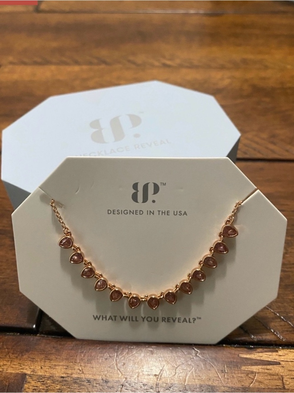 Bomb Party OG Originals Necklace - Rose Quartz Cubic Zirconia - Rose Gold